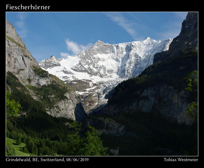 Fiescherhörner as seen from Grindelwald, BE, Switzerland